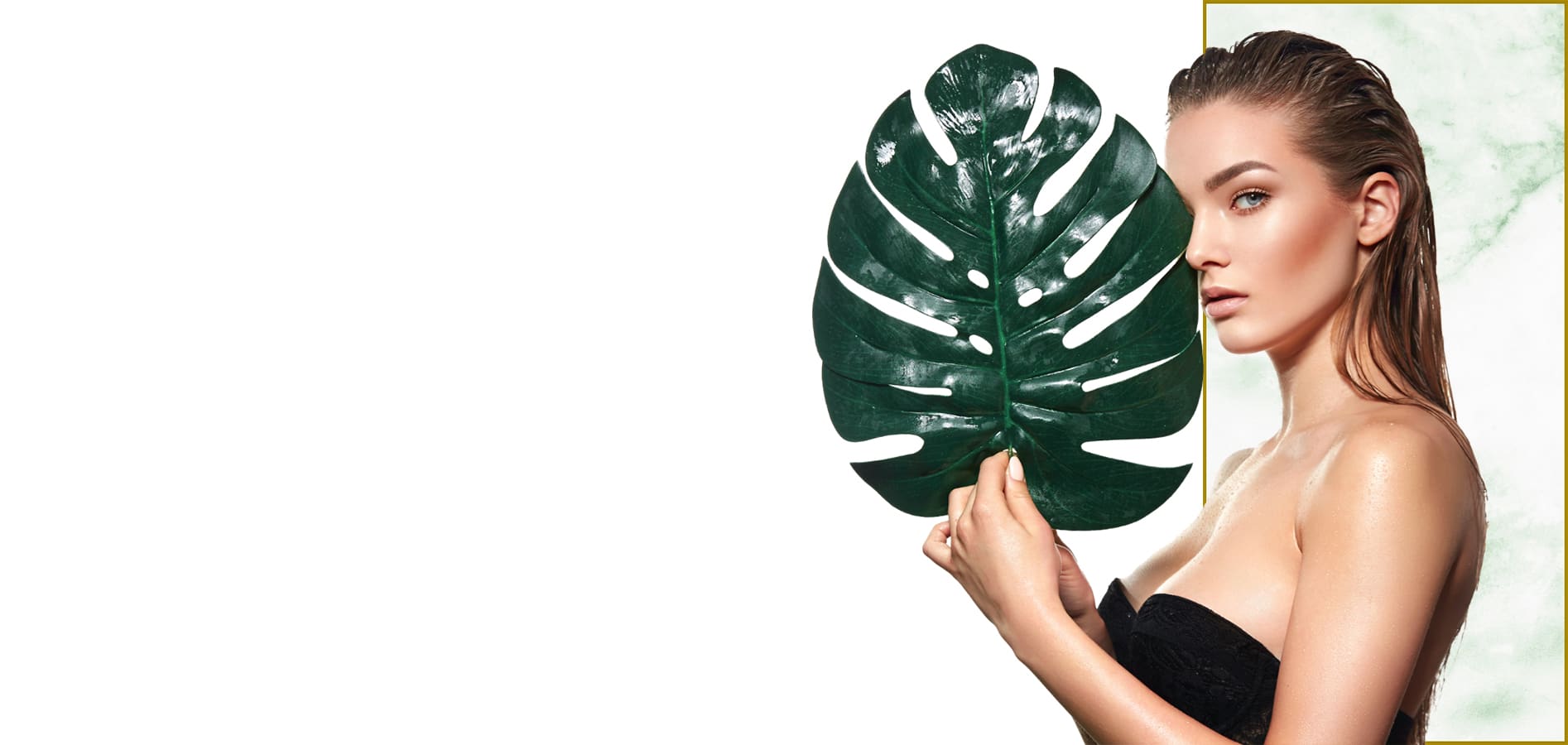 Woman holding a palm leaf